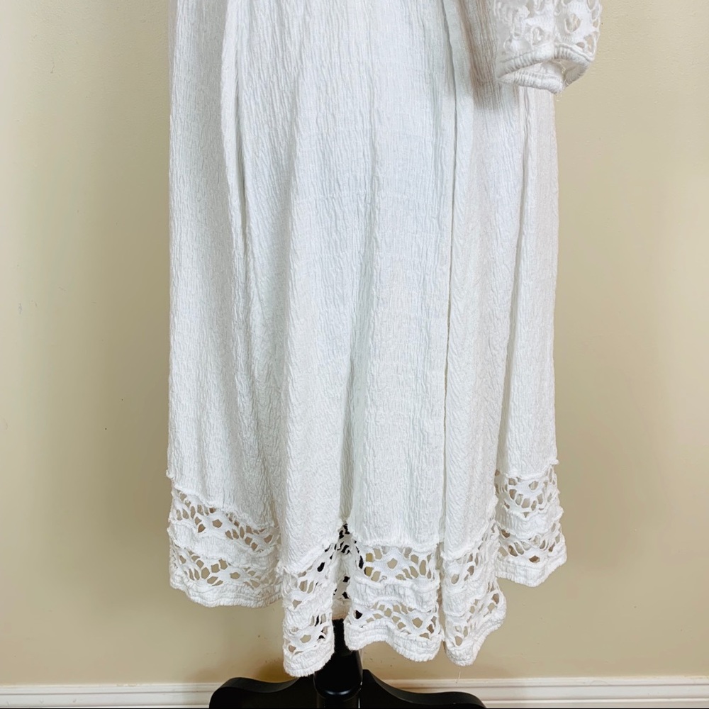 Free People | White Lace Boho Dress Size Medium - Picture 3 of 8